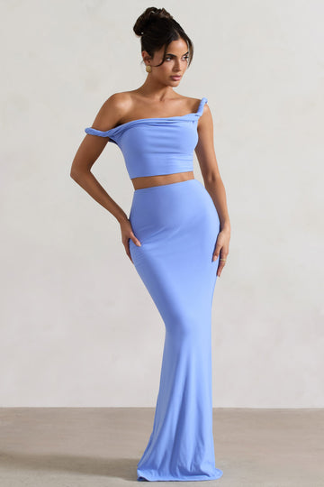 Neve Blue Gathered Maxi Skirt